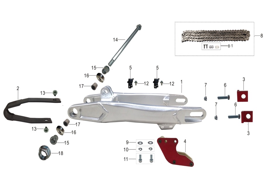 Guia Cadena Pitsterpro XJR MX LXR / Kayo TS TSD TD TT