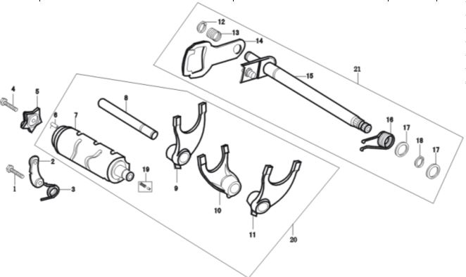 Eje Cambios Pitsterpro XTR 250 AC / Kayo T4 2013 – 20