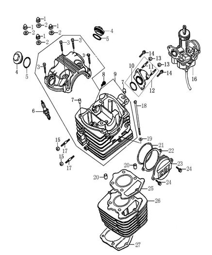 Empaque Oring Kit Tapa Revision Tiempo Cabezote Pitsterpro XTR 250 AC / Kayo T4 2013-19
