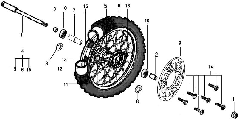 Espaciador Bocina Delantero Pitsterpro XTR250 LC 2009-11