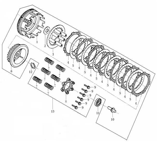 Interno Clutch Pitsterpro XTR 230 – 250 AC / Kayo T4 2011-19