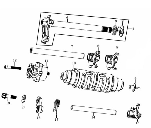 Leva Estrella Cambios Pitsterpro LXR 250 / Kayo K6