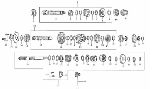[CM011516-B1/15-GPX/Z] Rol Eje Principal Pitsterpro / Kayo 150 – 160 cc
