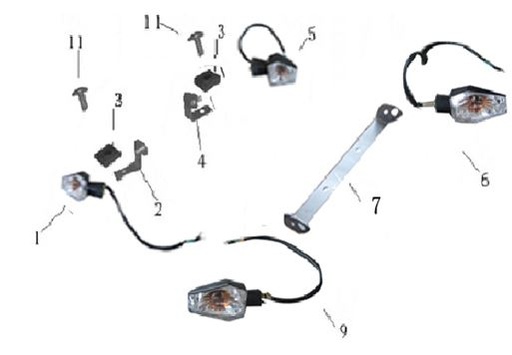 [XY00968-B2/C9-400] Soporte Direccionales Loncin LX 150