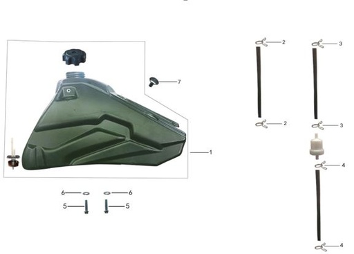 [BB01745-B2-T4] Tanque Combustible Pitsterpro LXR 250 / Kayo K6 2017