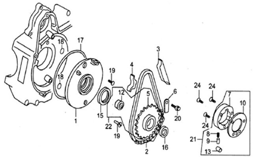 [PB0172-B1/56] Piñon Fan Clutch Pitsterpro XJR / MX / FXR ss (copia)