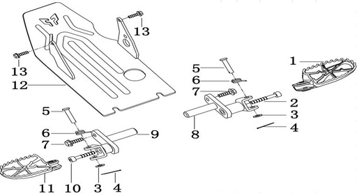 [DC00046-B1/56] Descansapies Kit Pitsterpro LXR 155 – XTR 250 LC 2009-14
