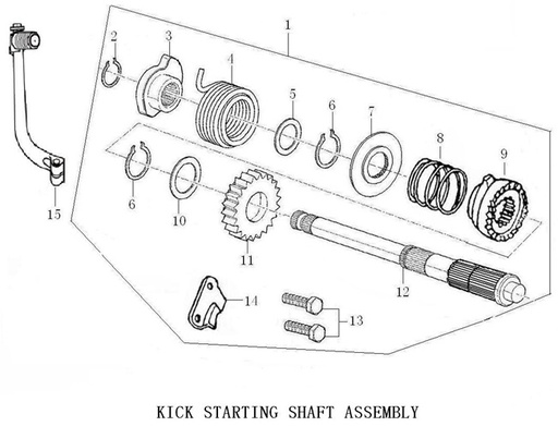 [BS01896-B1/22] Eje Arranque Completo Pitsterpro STR 125