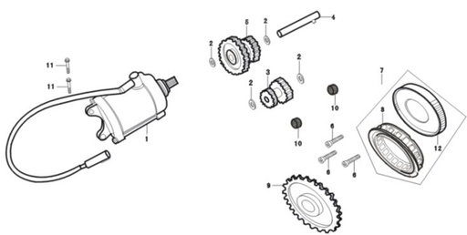 [DC01744-B1/C1] Eje Piñon Arranque Pitsterpro XTR 250 LC 2009-11