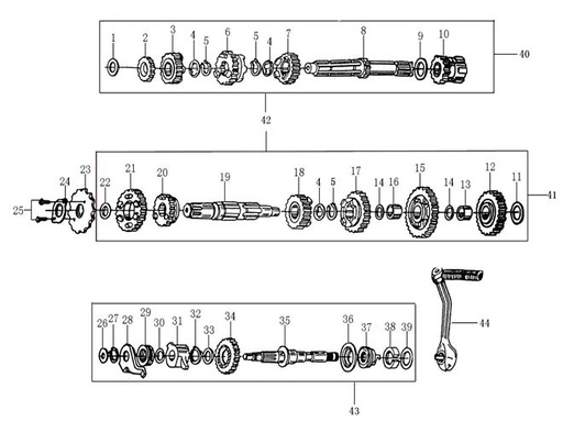 [DC01238-B1/C7] Eje Salida Pitsterpro XTR 250 LC 2009-11