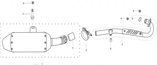 [BB00263-B1/A2] Empaque Union Silenciador Pitsterpro LXR 250 / K6