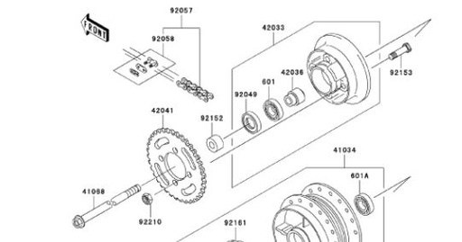 [DC00220-B1/B7] Espaciador Eje Aro Trasero Kawasaki KLX 110