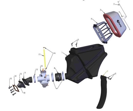 [CXM01411-B1/J7] Hule Toma Carburador Torque Cobra CX 65