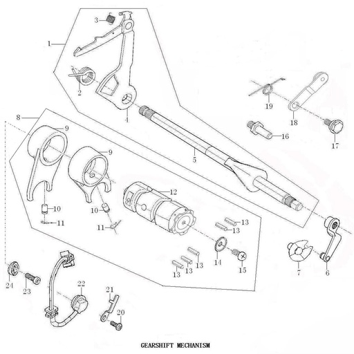 [PB02019-B1/60] Leva Empuje Clutch Pitsterpro XJR 50/90cc / Kayo TS90 2012-19
