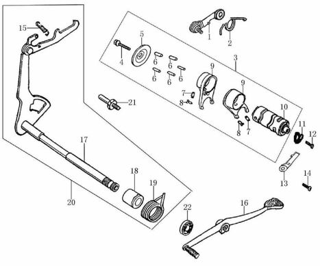 [CM00765-B1/15-GPX] Leva Estrella Cambios Pitsterpro / Kayo 150 – 160 cc