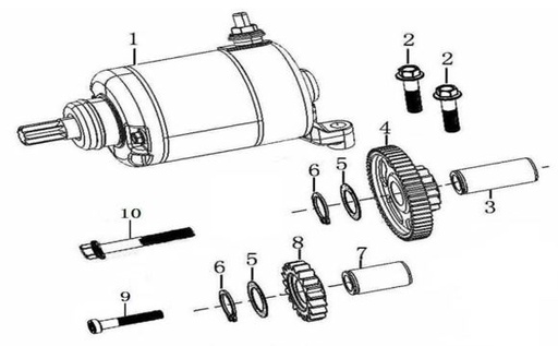 [BB02108-B1/A3] Piñon Doble Motor Arranque Pitsterpro LXR 250 / Kayo K6
